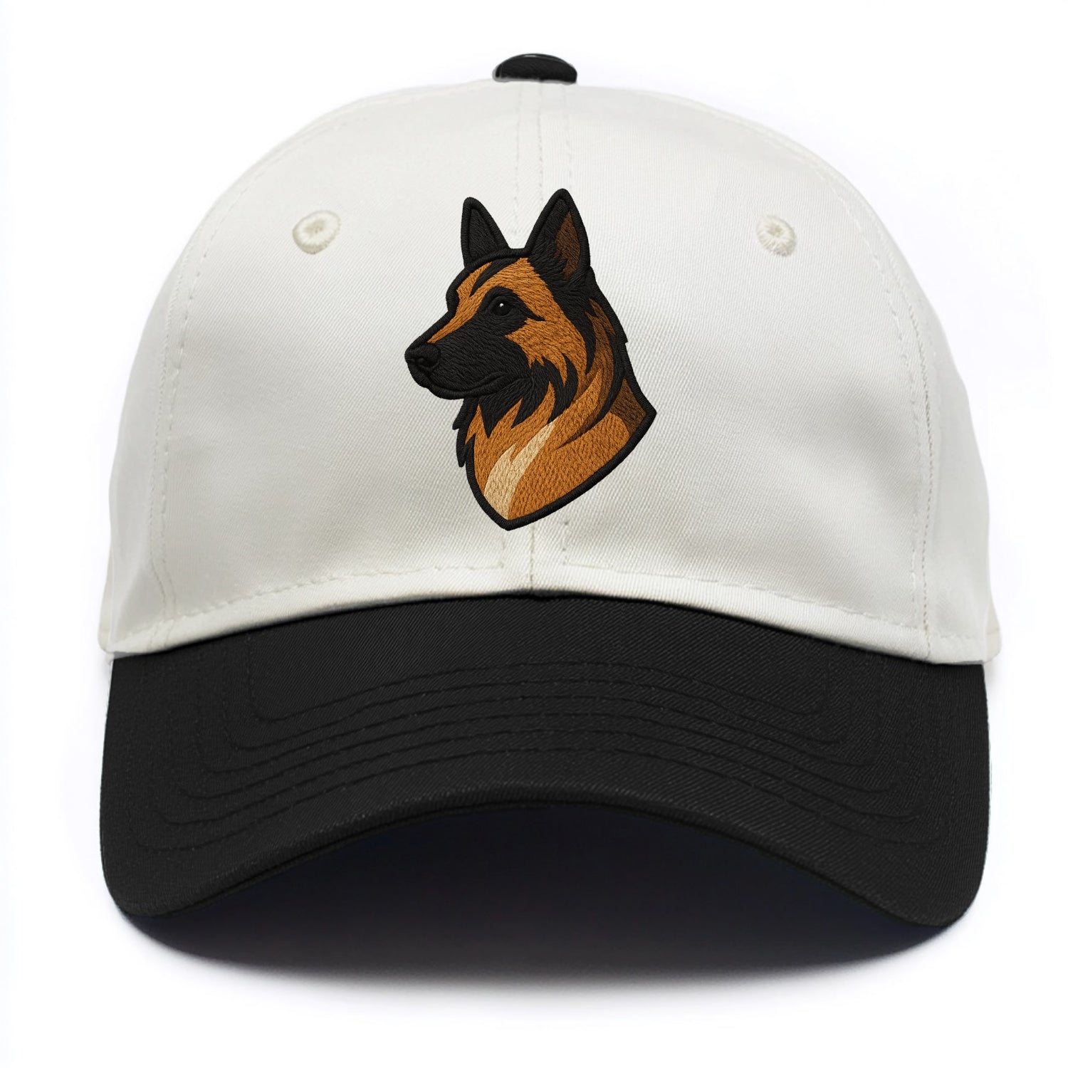 Belgian Tervuren - Fawn with black overlay embroidered design - Two Tone Cap - Black