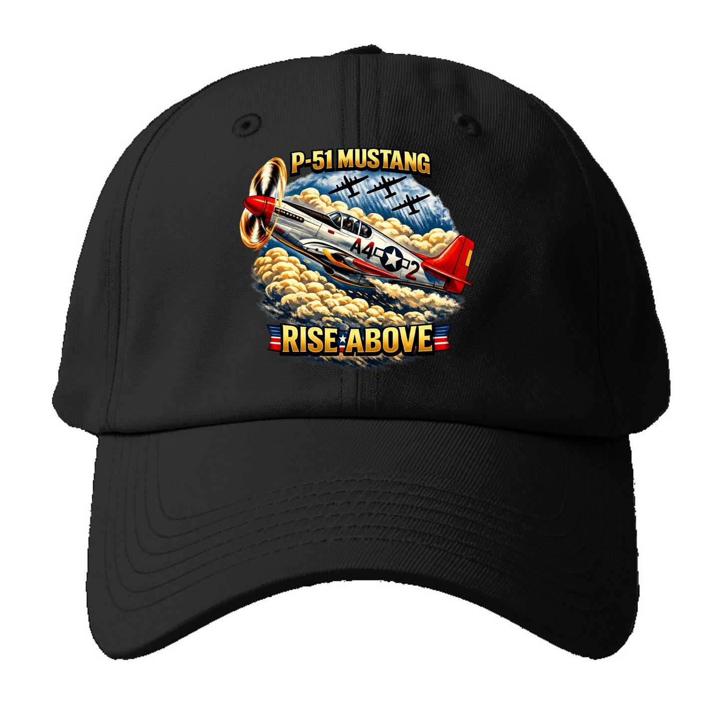 P 51 Mustang Rise Above - Baseball Cap - Black