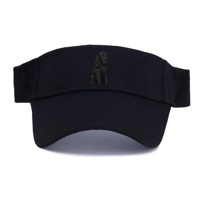 Field Spaniel - Black silky coat embroidered pose - Visor - Black