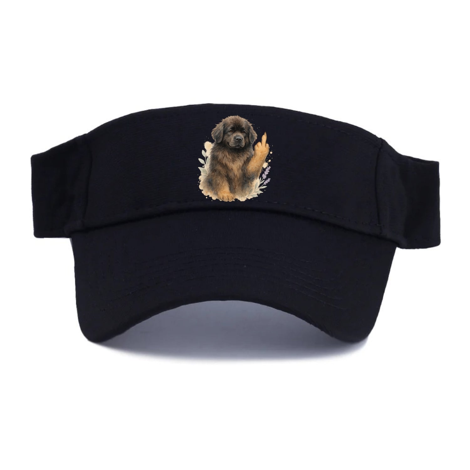 Newfoundland fluffy bear-like with webbed paws, massive gentle paw up - Visor - Black