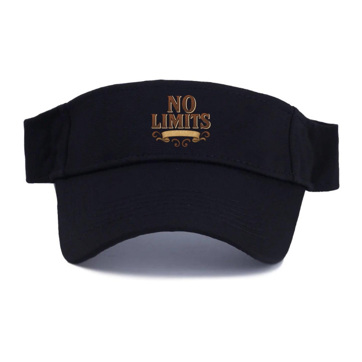 Bold typography design - "NO LIMITS" - boundless potential - Visor - Black