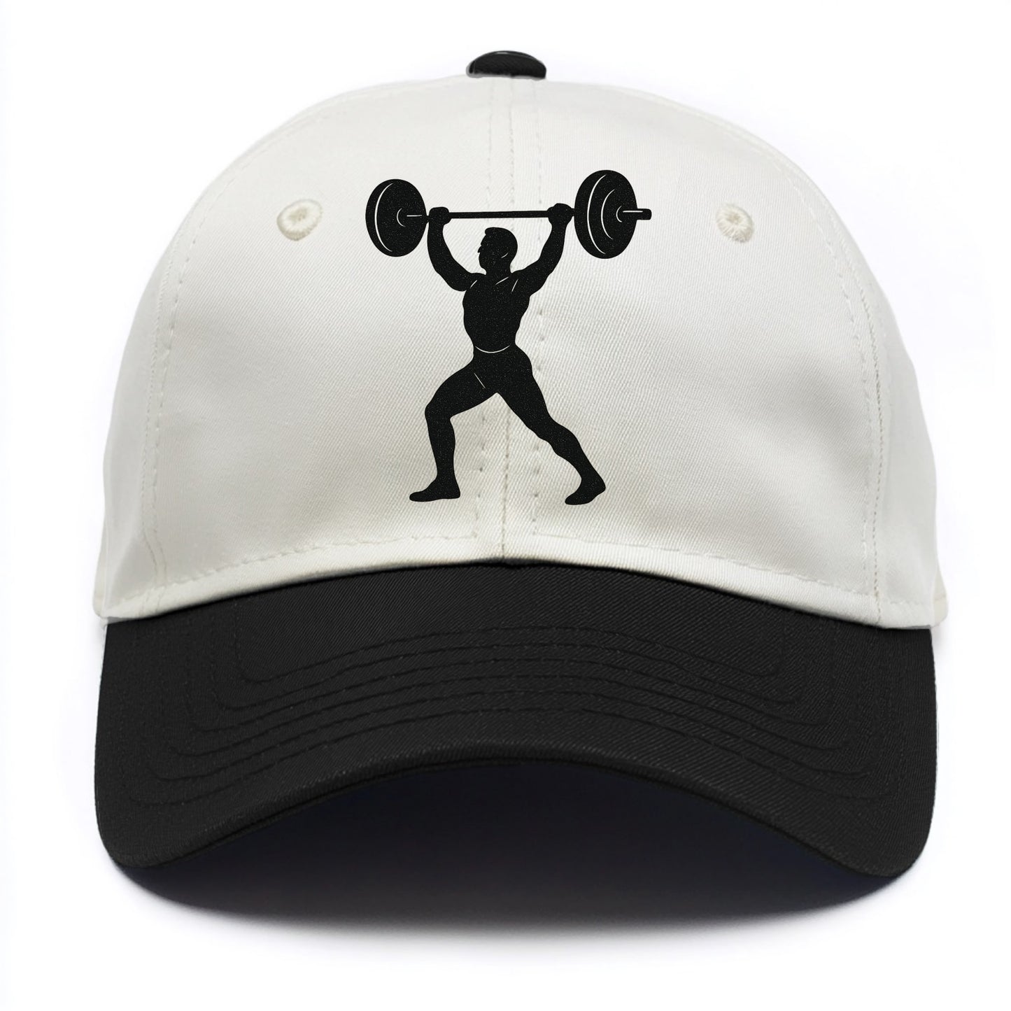 Weightlifter lifting barbell overhead - Two Tone Cap - Black