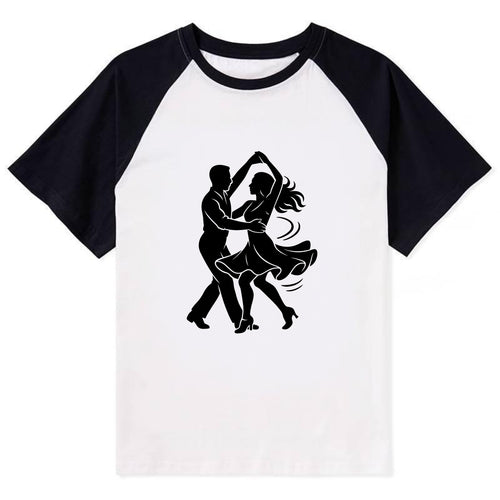 Salsa dancers spinning turn - Contrast Raglan T-shirt