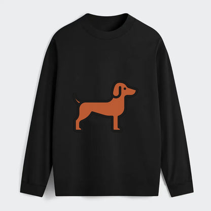 Vizsla - Rust colored flat side profile - Classic Long Sleeve Shirt - Black