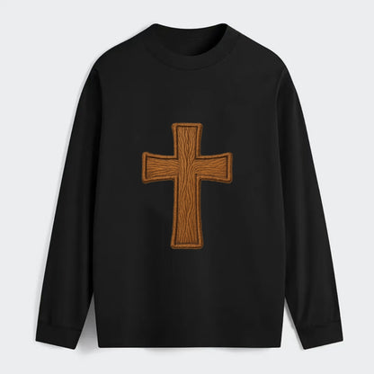 Carved Cross  - Classic Long Sleeve Shirt - Black