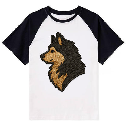 Finnish Lapphund - Modern Arctic breed l - Contrast Raglan T-shirt - Black