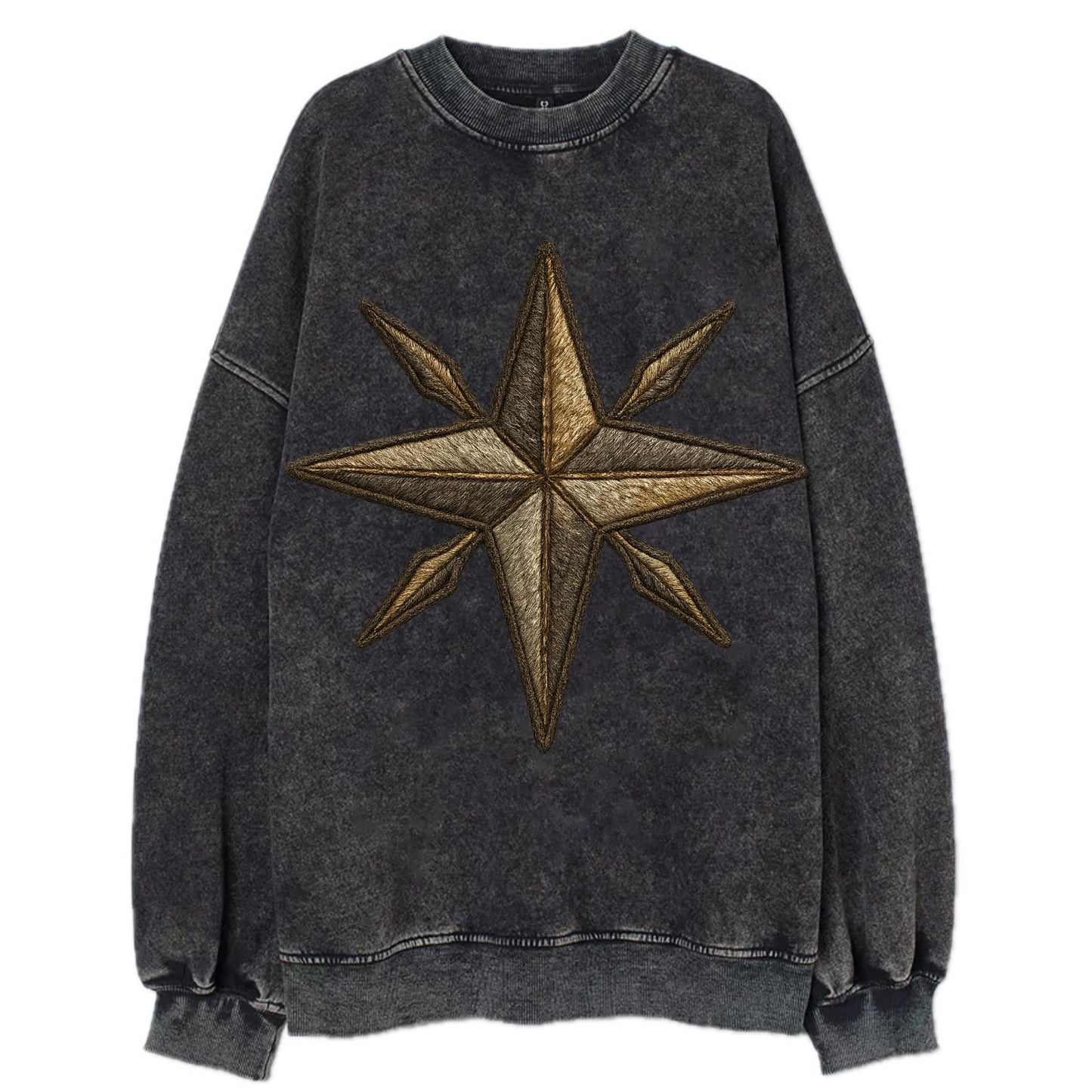 Nautical Star  - Vintage Sweatshirt - Black