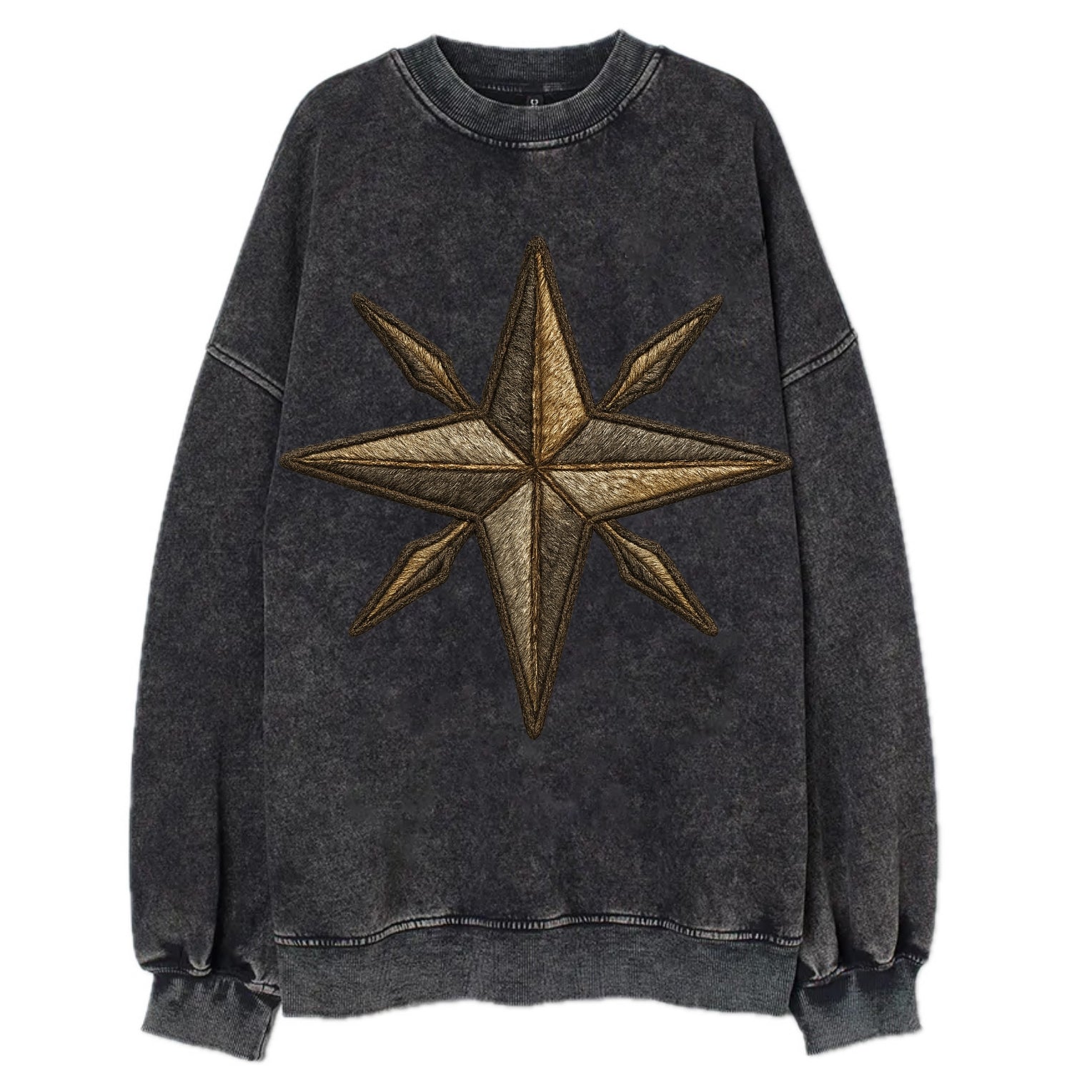 Nautical Star  - Vintage Sweatshirt - Black
