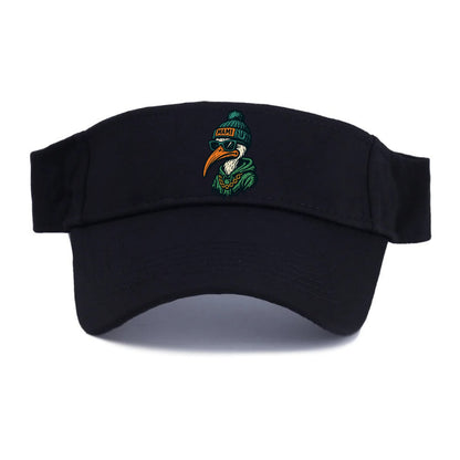 Coral Gables Ibis wearing Miami beanie with U patch - Visor - Black