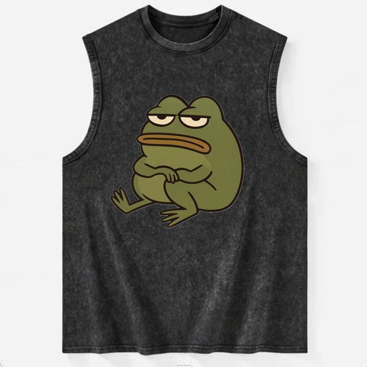 The Frog Judges Silently - Vintage Washed Tank - Black