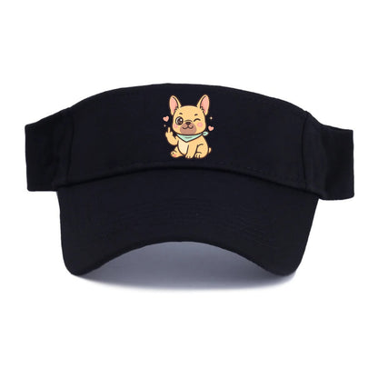 French Bulldog sitting with bat ears up, strong paw with sass - Visor - Black