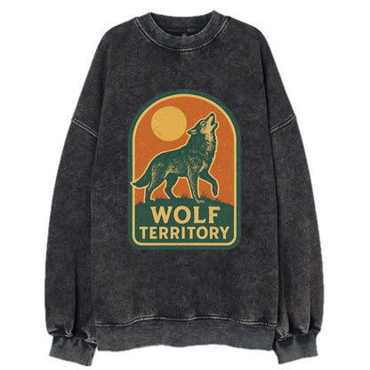 Wolf Territory Marking  - Vintage Sweatshirt - Black