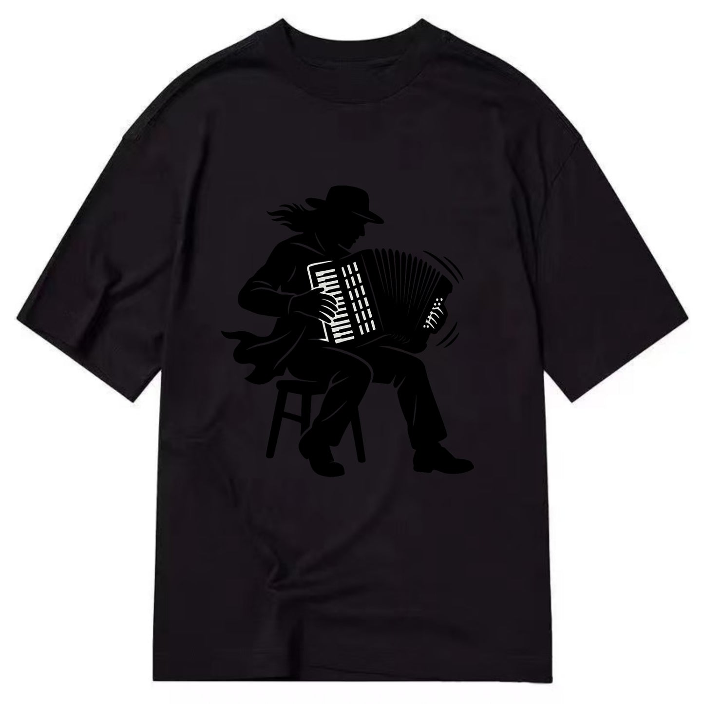 Accordion player street musician - Classic T-shirt - Black