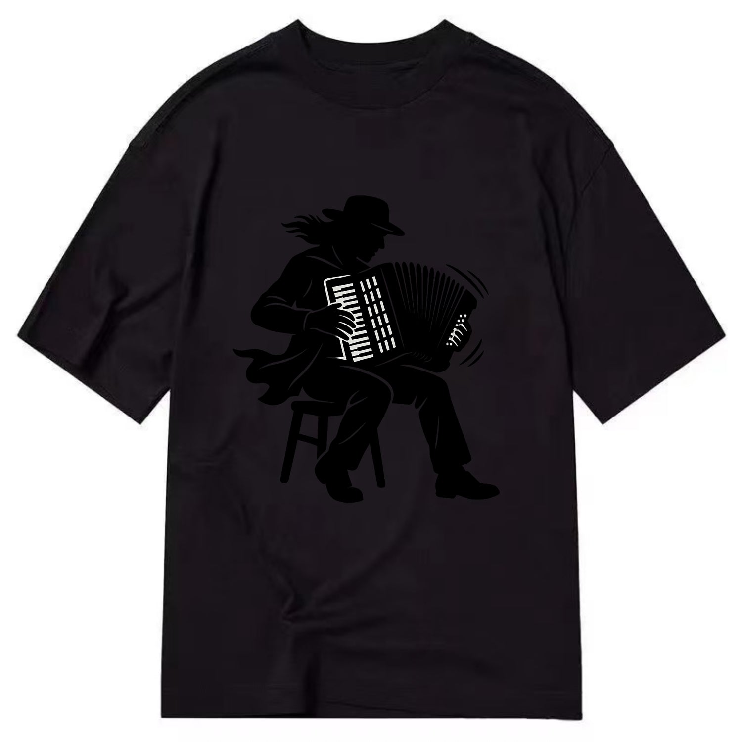 Accordion player street musician - Classic T-shirt - Black