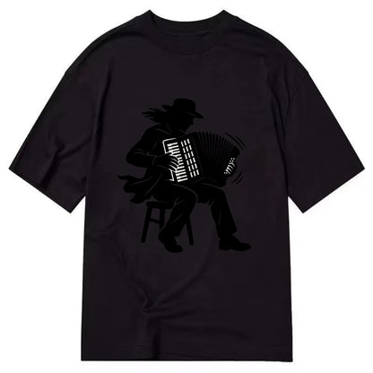 Accordion player street musician - Classic T-shirt - Black