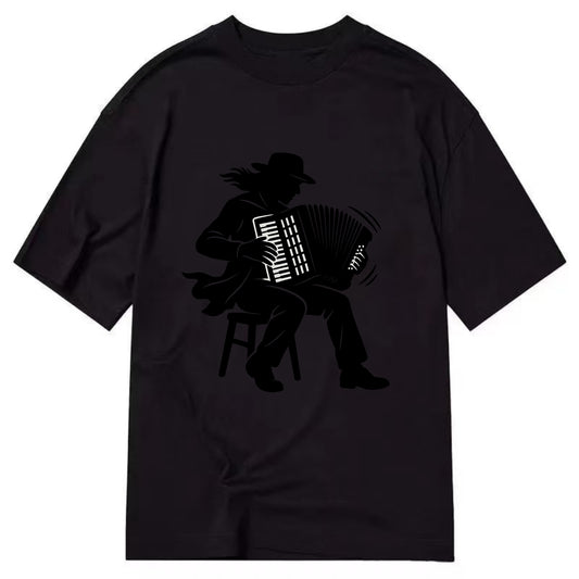 Accordion player street musician - Classic T-shirt - Black