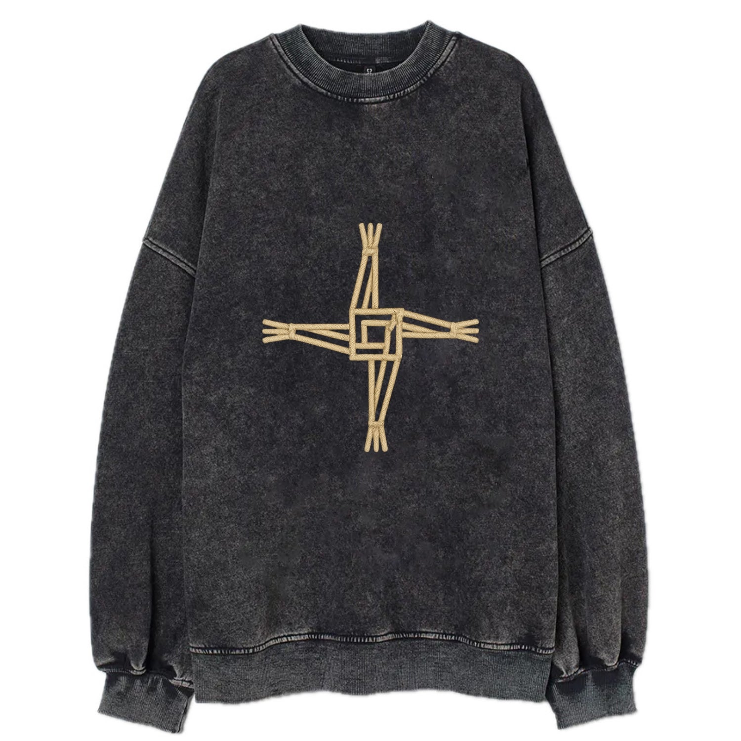 Saint Brigid's Cross  - Vintage Sweatshirt - Black