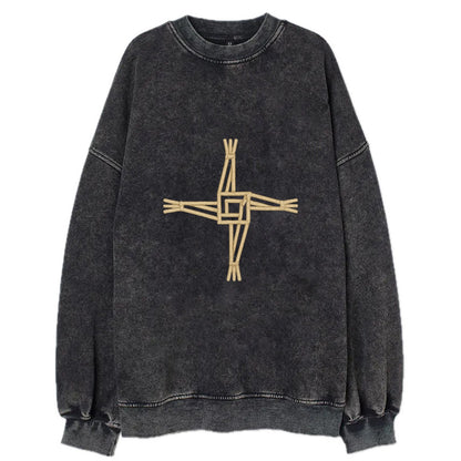 Saint Brigid's Cross  - Vintage Sweatshirt - Black
