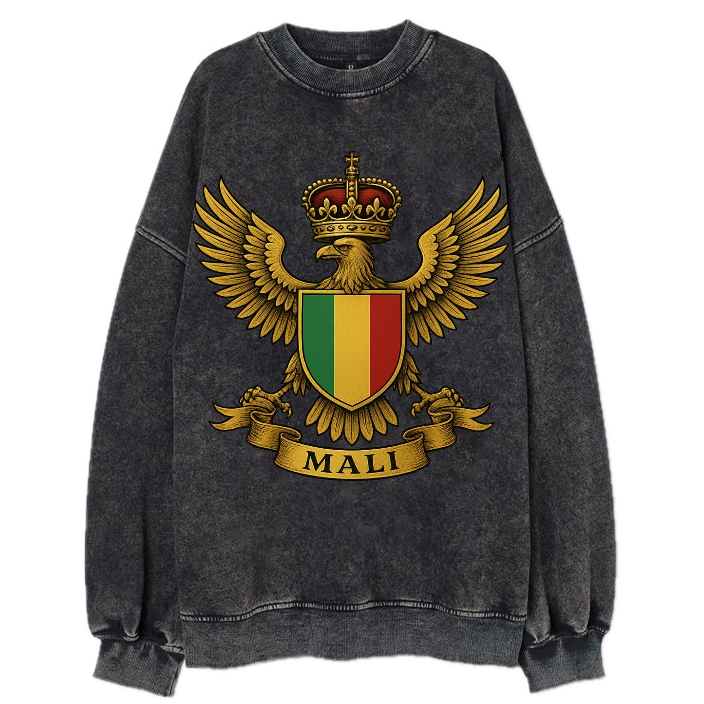 Mali Royal Logo  - Vintage Sweatshirt - Black