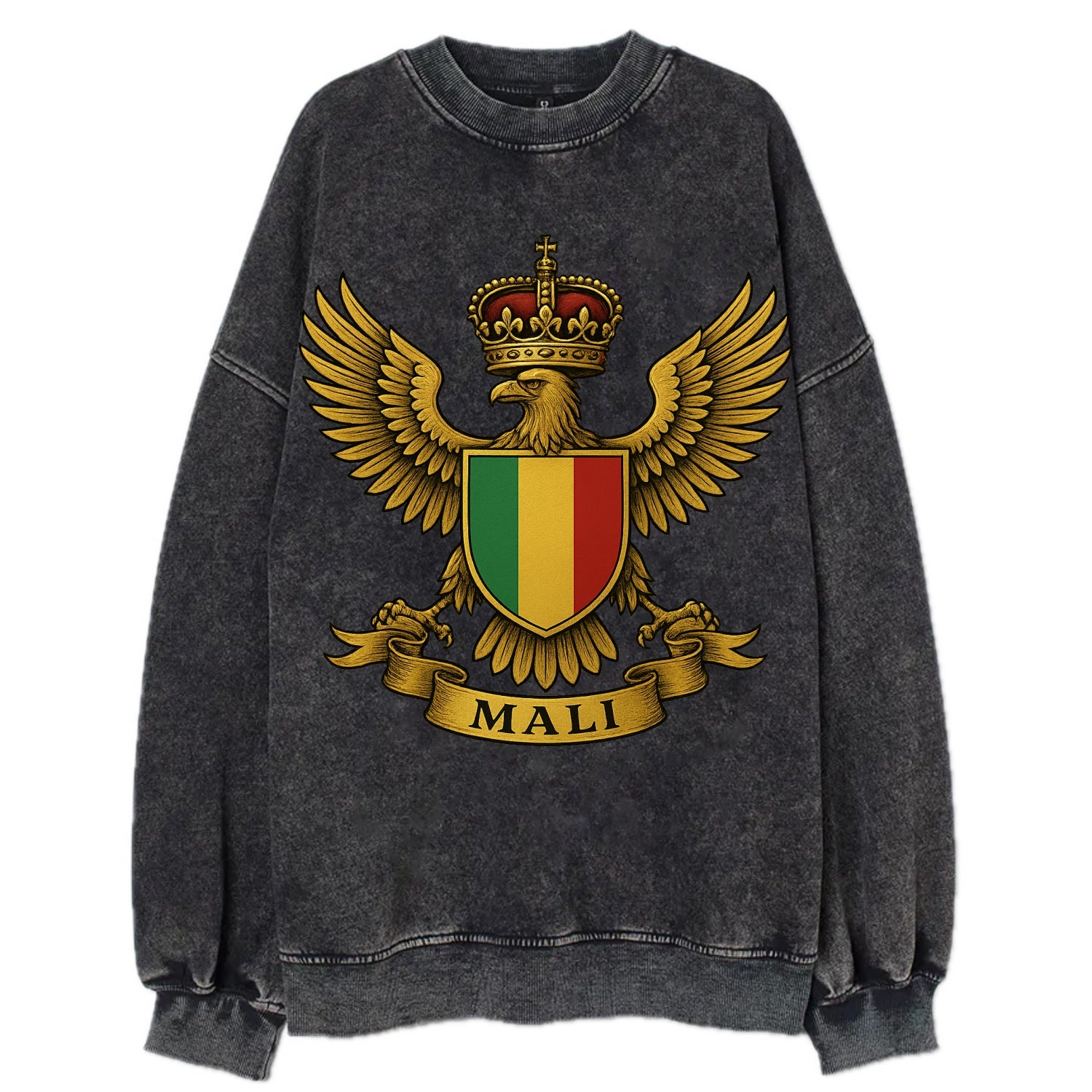 Mali Royal Logo  - Vintage Sweatshirt - Black