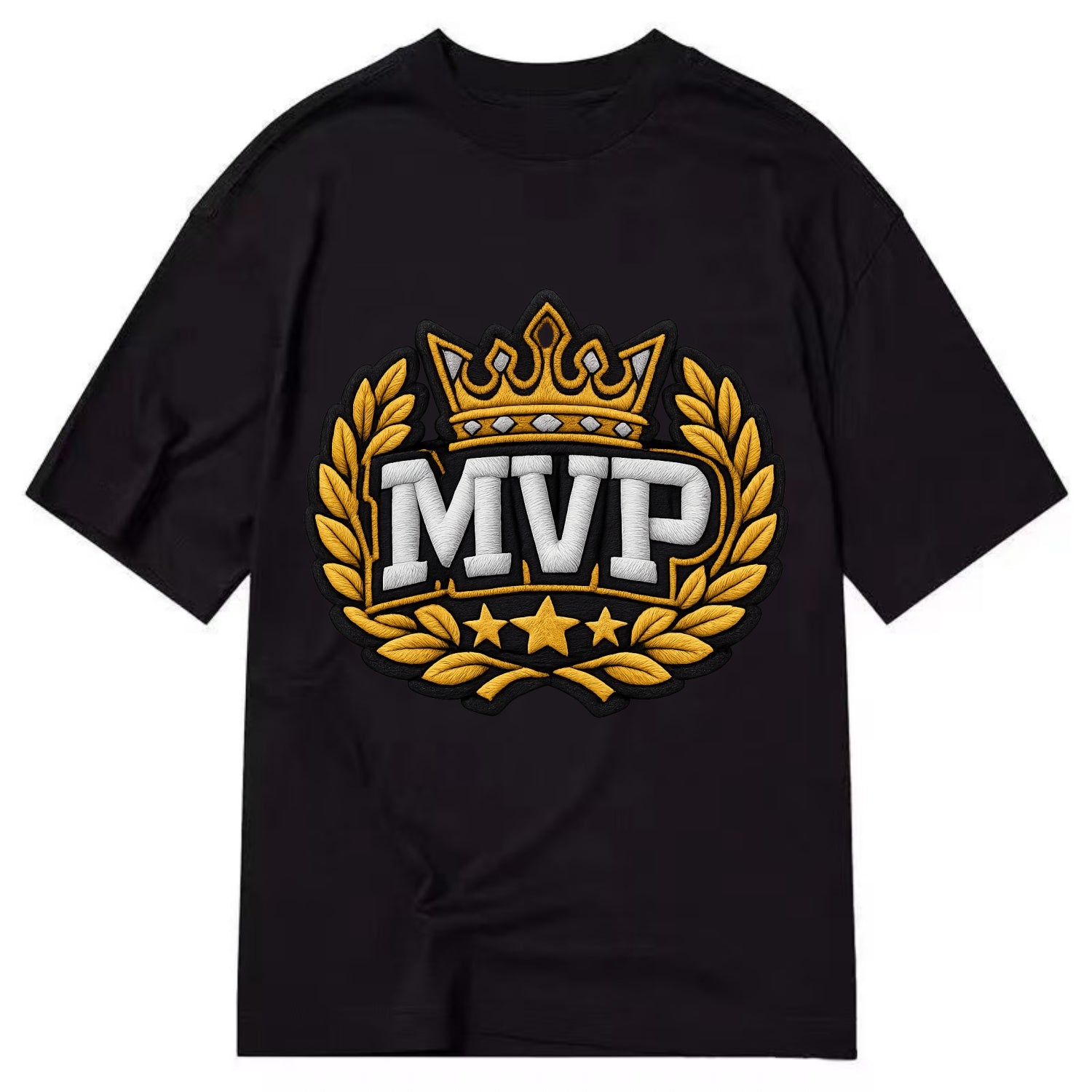 MVP CROWN - crown with laurels in gold , most valuable - Classic T-shirt - Black