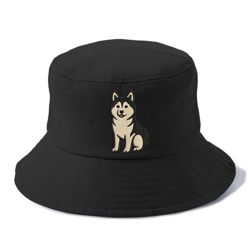 Pomsky - Pomeranian-Husky mix sitting po Bucket Hat