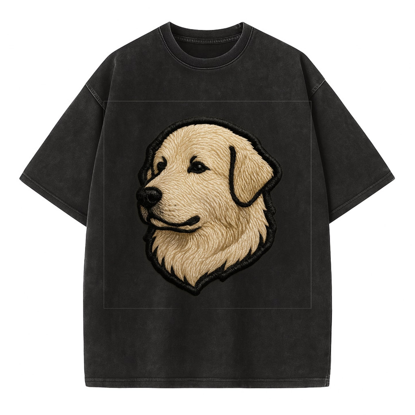 Great Pyrenees - Trendy fluffy giant des - Vintage T-shirt - Black