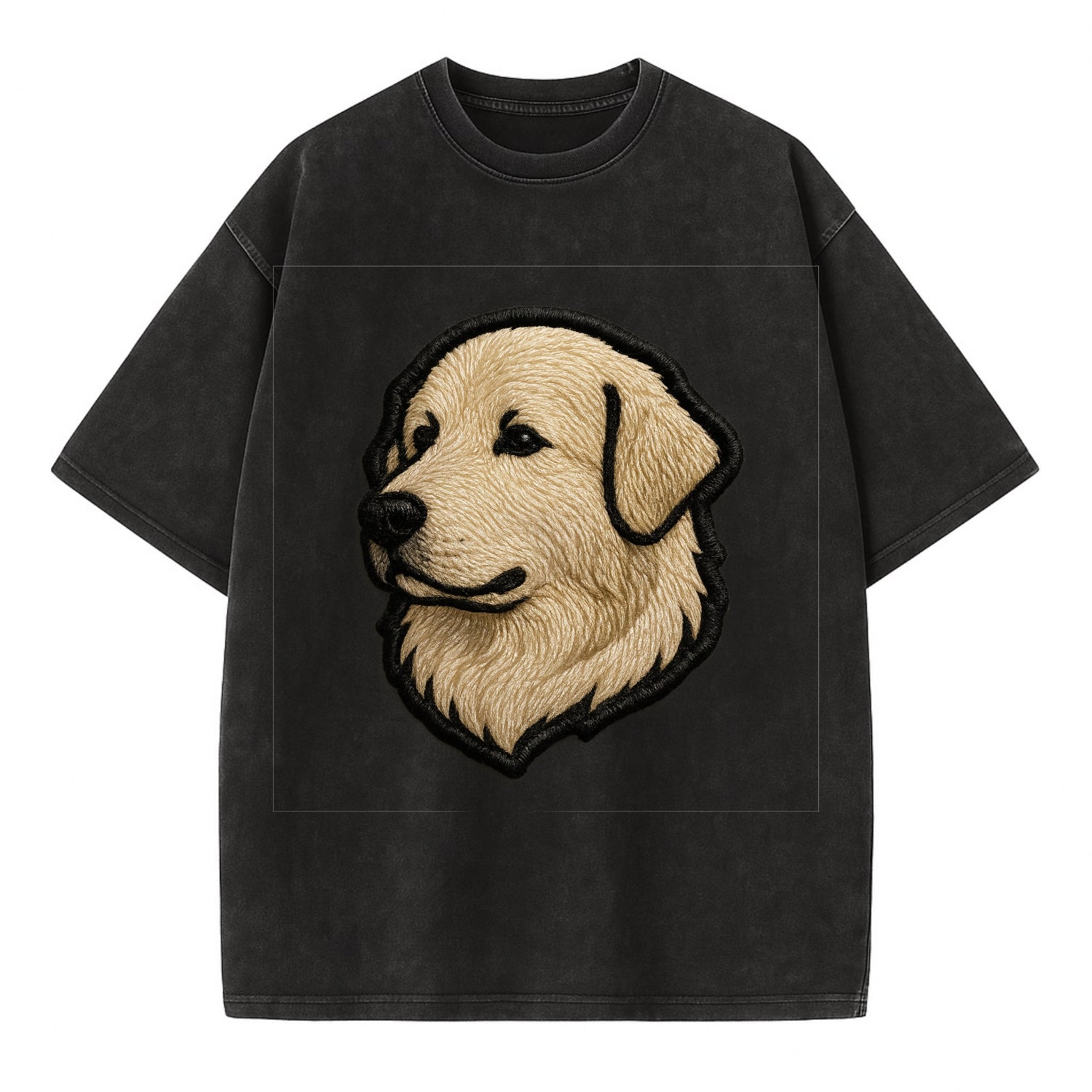 Great Pyrenees - Trendy fluffy giant des - Vintage T-shirt - Black