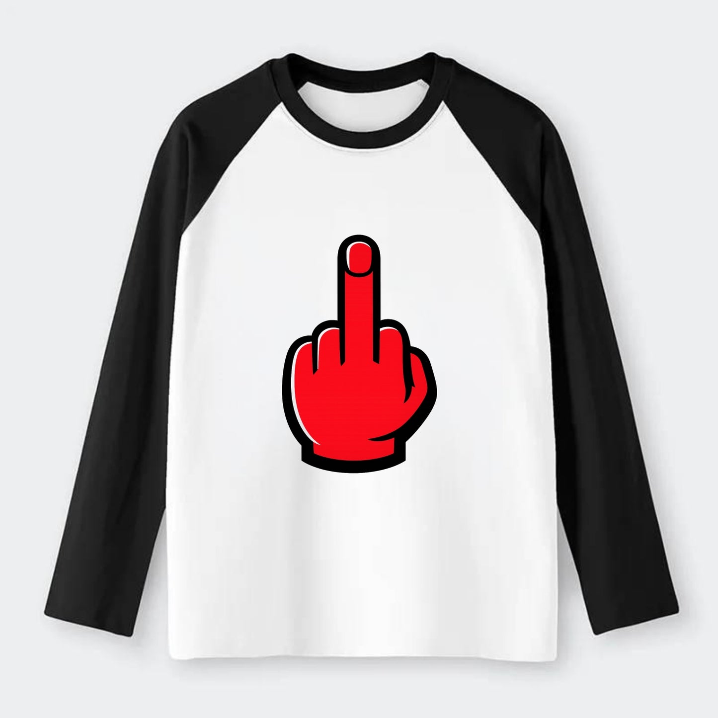 Bold Defiance Icon - Raglan Long Sleeve T-Shirt - Black