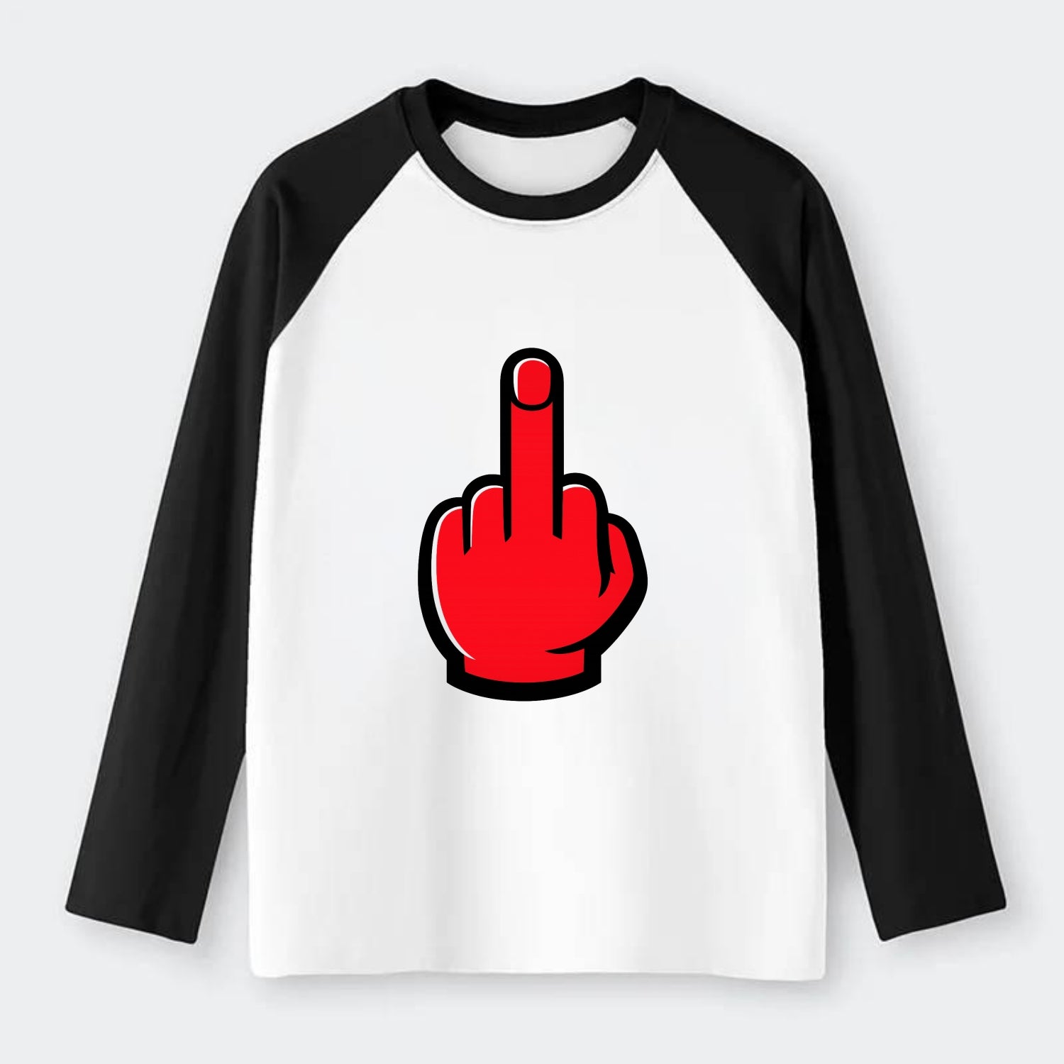 Bold Defiance Icon - Raglan Long Sleeve T-Shirt - Black