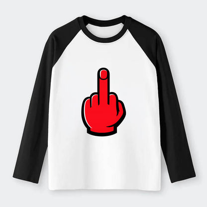 Bold Defiance Icon - Raglan Long Sleeve T-Shirt - Black