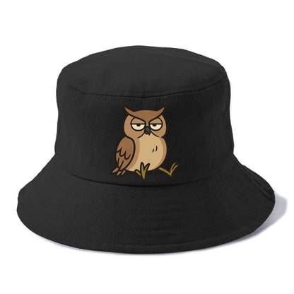 The Owl Judging Silently - Bucket Hat - Black