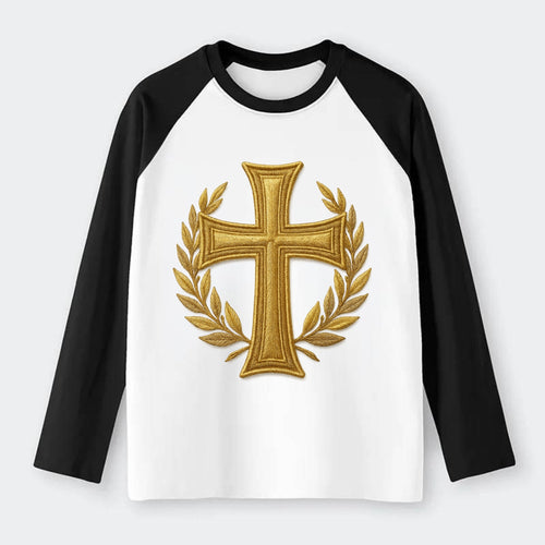 Victory Cross  - Raglan Long Sleeve T-Shirt