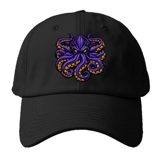 KRAKEN TENTACLES - sea monster in purple and black , deep sea - Baseball Cap - Black