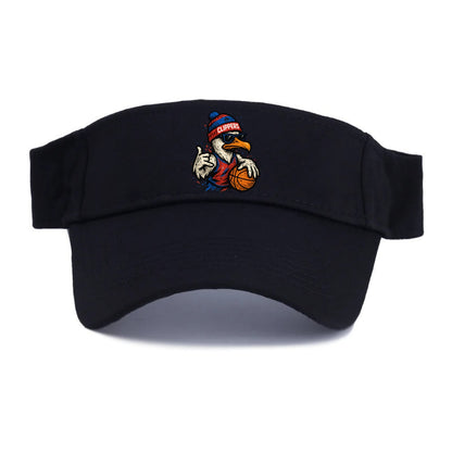 LA Seagull wearing Clippers red white and blue beanie with ship patch and wayfarer - Visor - Black