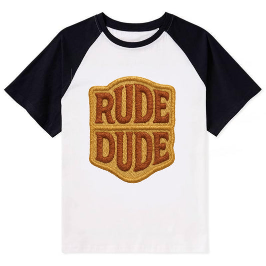 RUDE;DUDE ENERGY Surf Green Trucker - Contrast Raglan T-shirt - Black