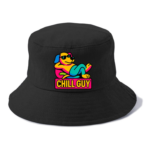 Super relaxed dog character lounging unbothered - Chill Guy meme energy, laid back - Bucket Hat