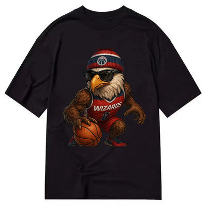 DC Eagle wearing Wizards red white and blue beanie with monument patch and - Classic T-shirt - Black