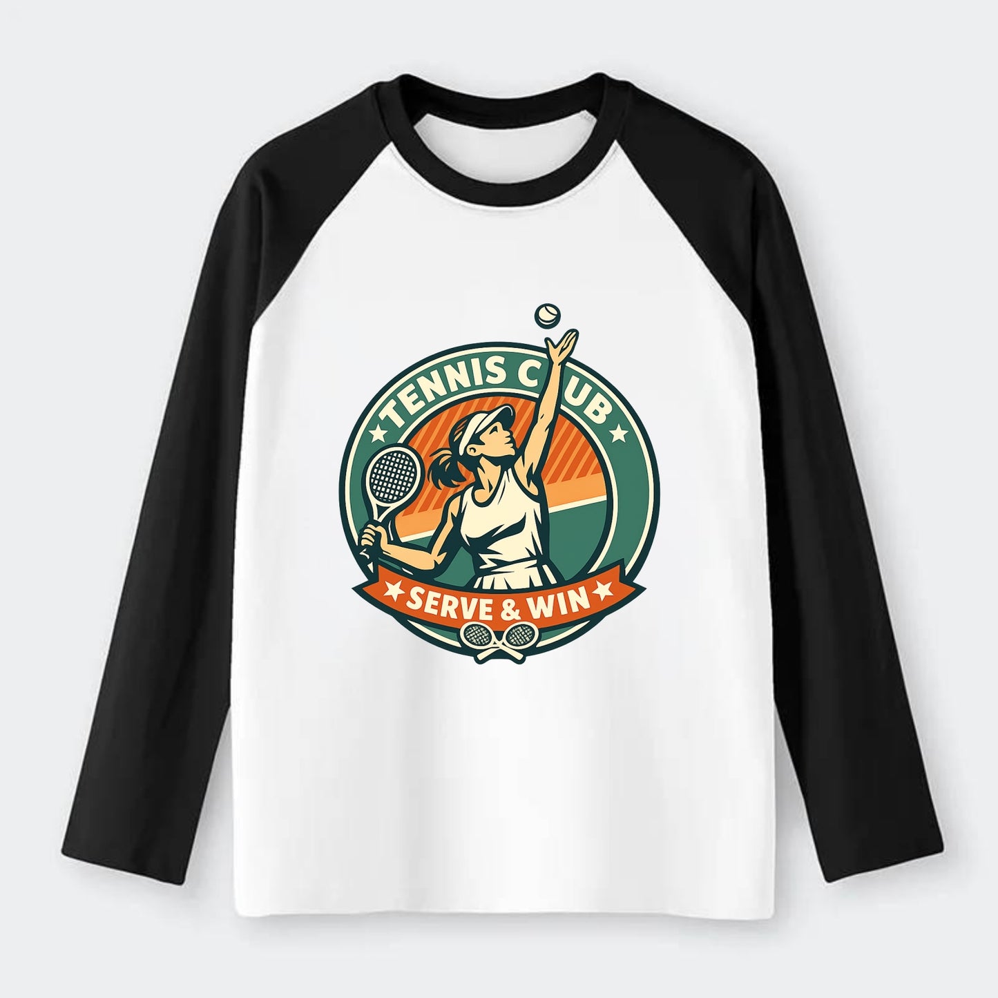 Ace in Motion - Raglan Long Sleeve T-Shirt - Black