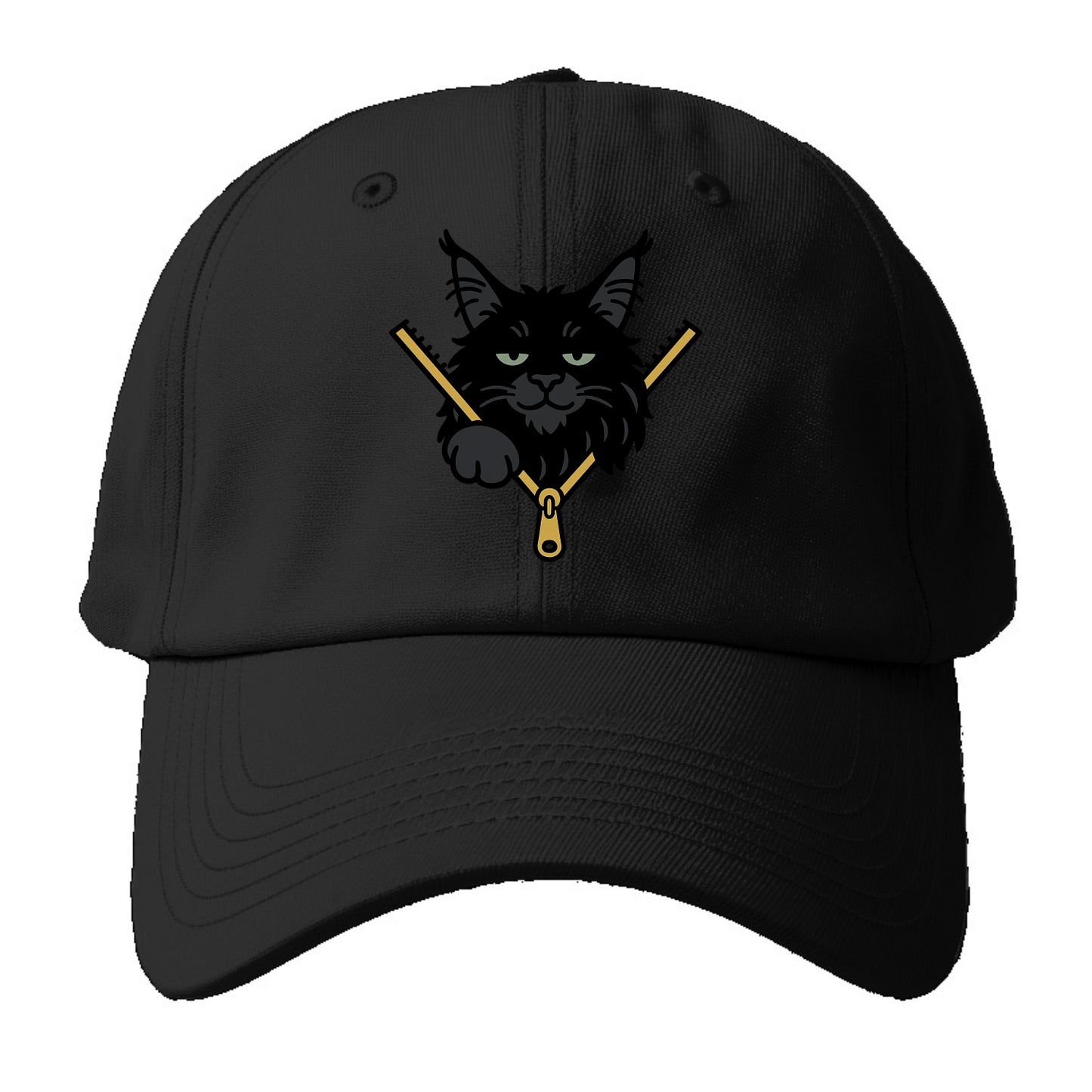 Black Maine Coon - Baseball Cap - Black