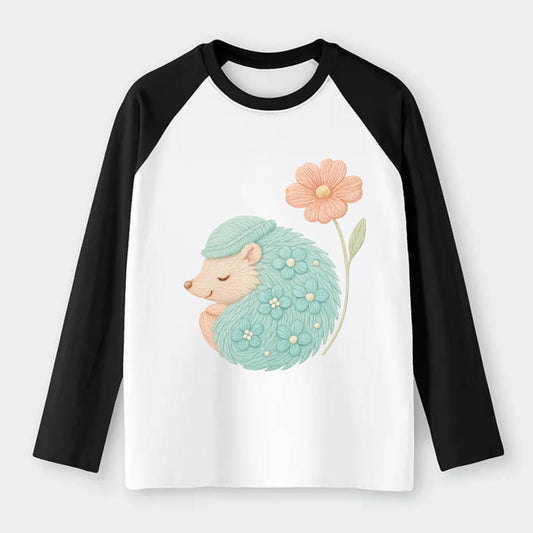 Aqua Hedgehog - Raglan Long Sleeve T-Shirt - Black