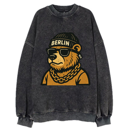 Berlin Bear - Vintage Sweatshirt - Black