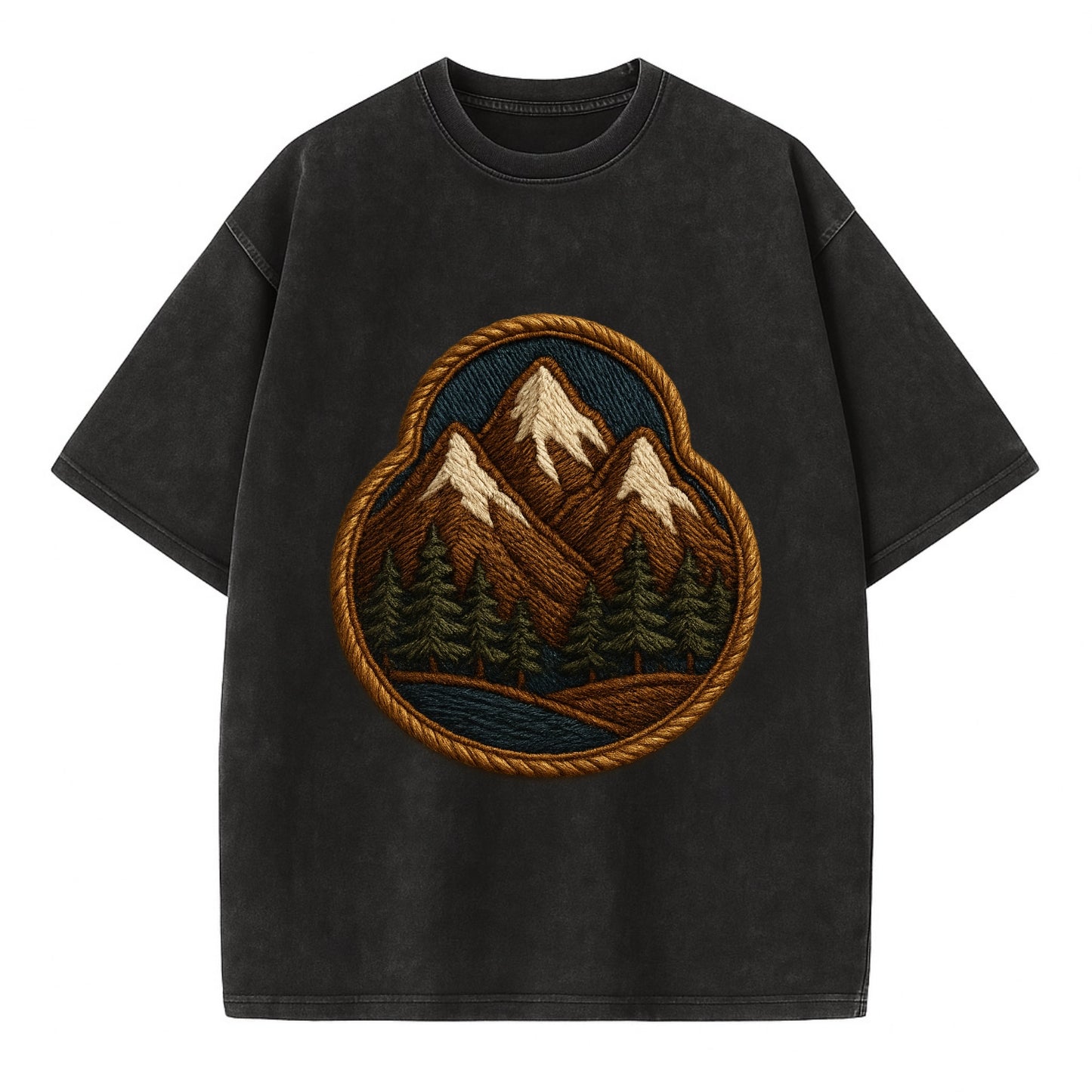 Mountain Range  - Vintage T-shirt - Black