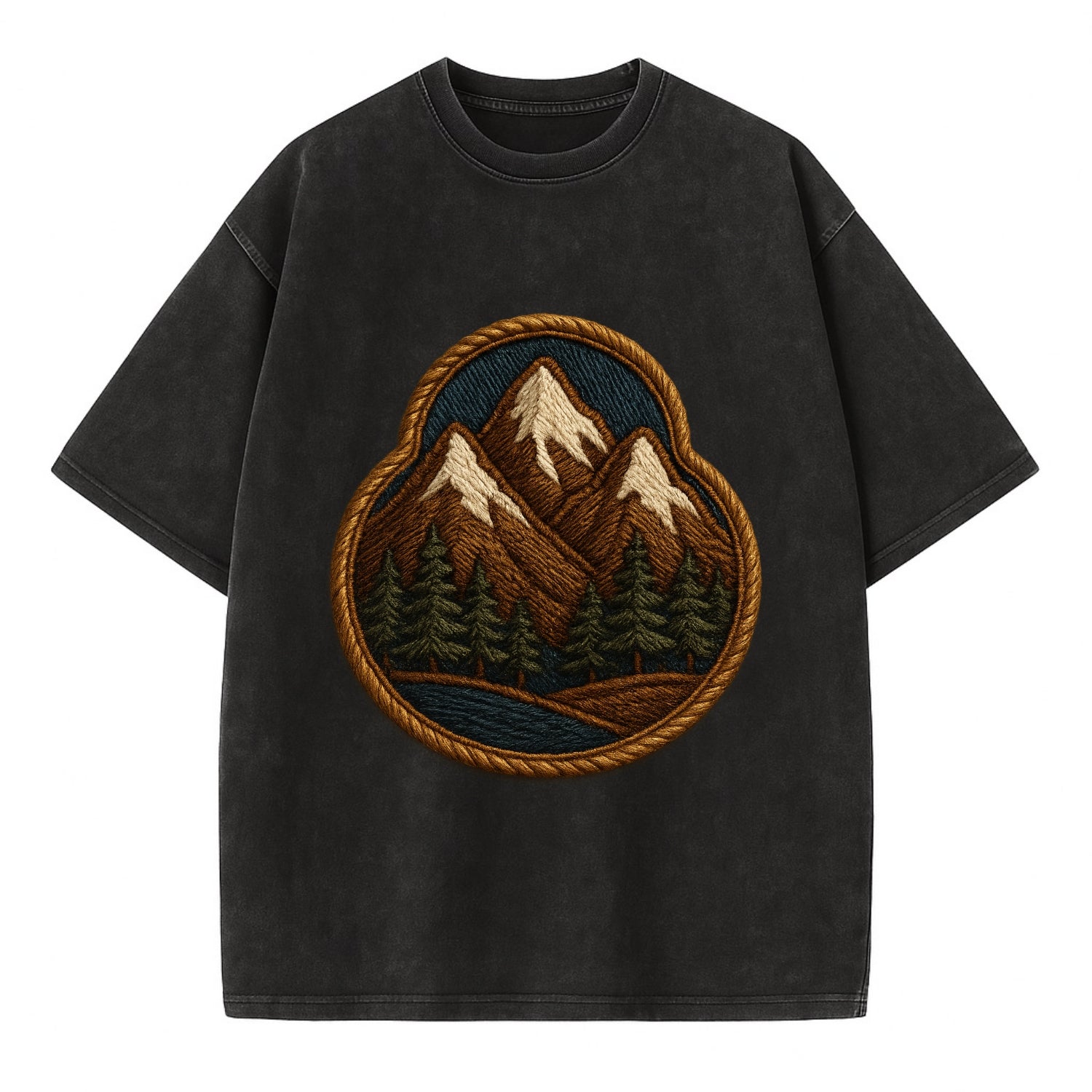 Mountain Range  - Vintage T-shirt - Black