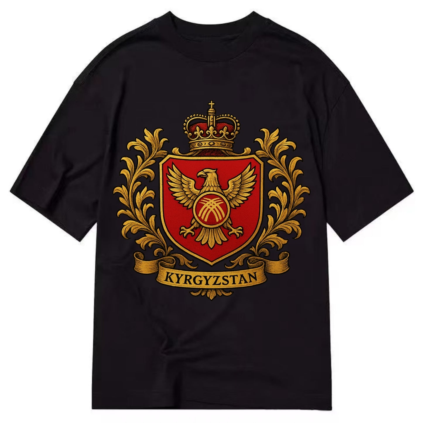 Kyrgyzstan Heritage Badge  - Classic T-shirt - Black