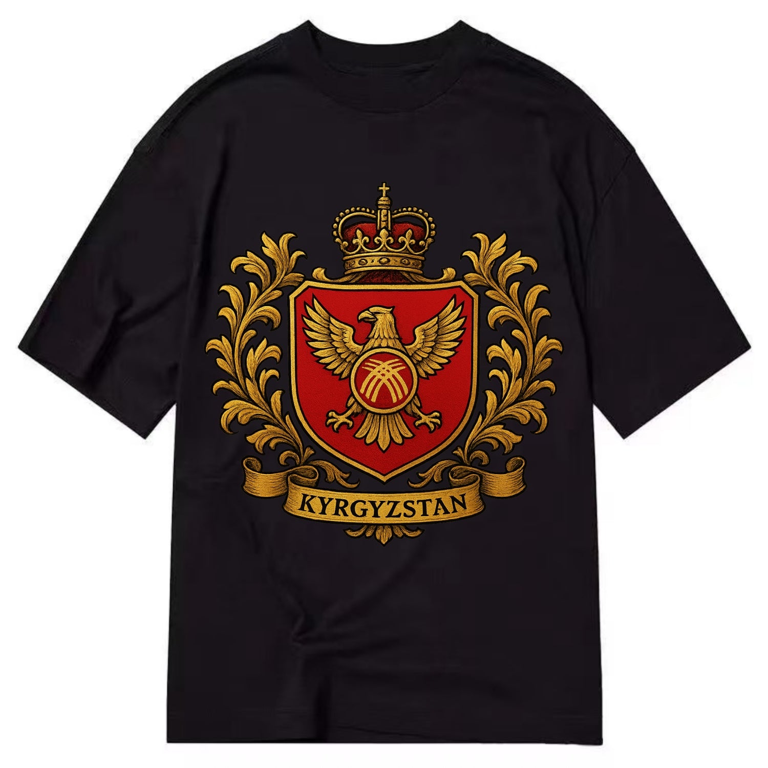 Kyrgyzstan Heritage Badge  - Classic T-shirt - Black