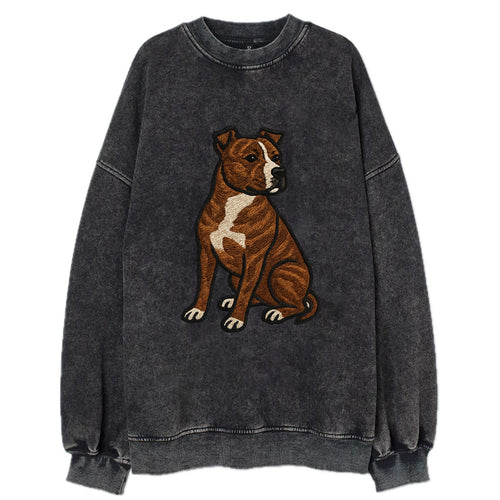 American Staffordshire Terrier - Brindle embroidered pose - Vintage Sweatshirt