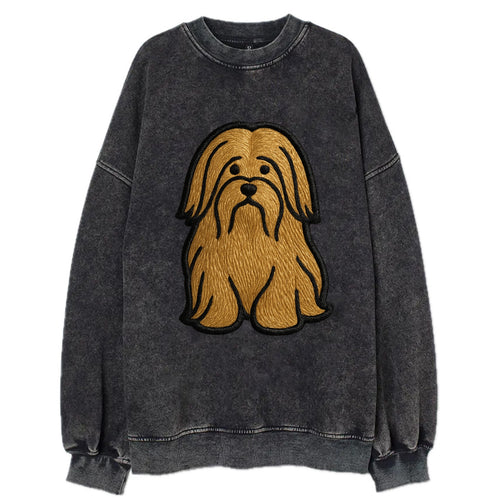 Lhasa Apso - Trendy long-haired design w - Vintage Sweatshirt