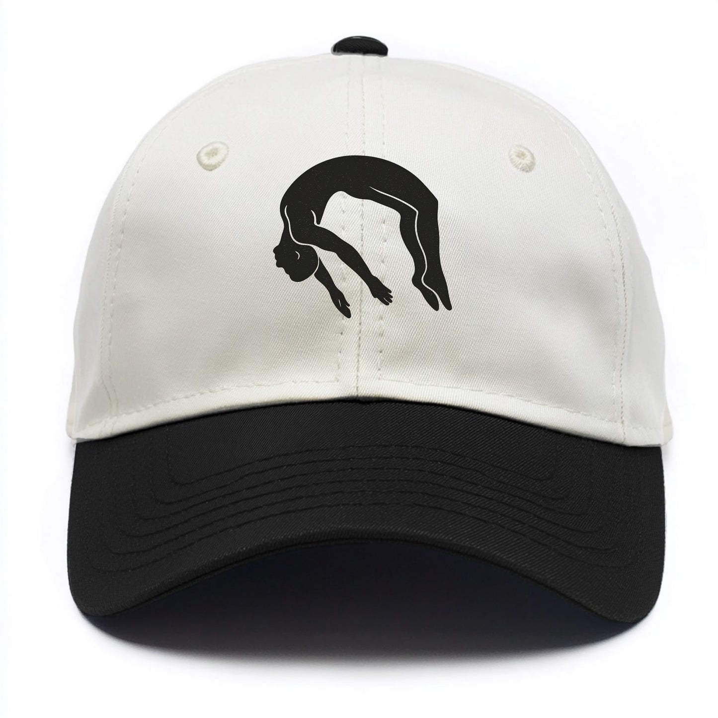 Gymnast doing a backflip - Two Tone Cap - Black