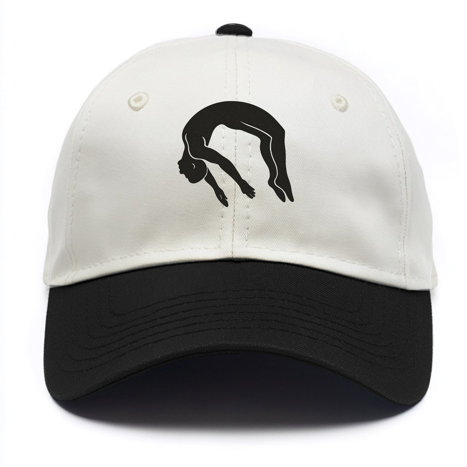 Gymnast doing a backflip - Two Tone Cap - Black